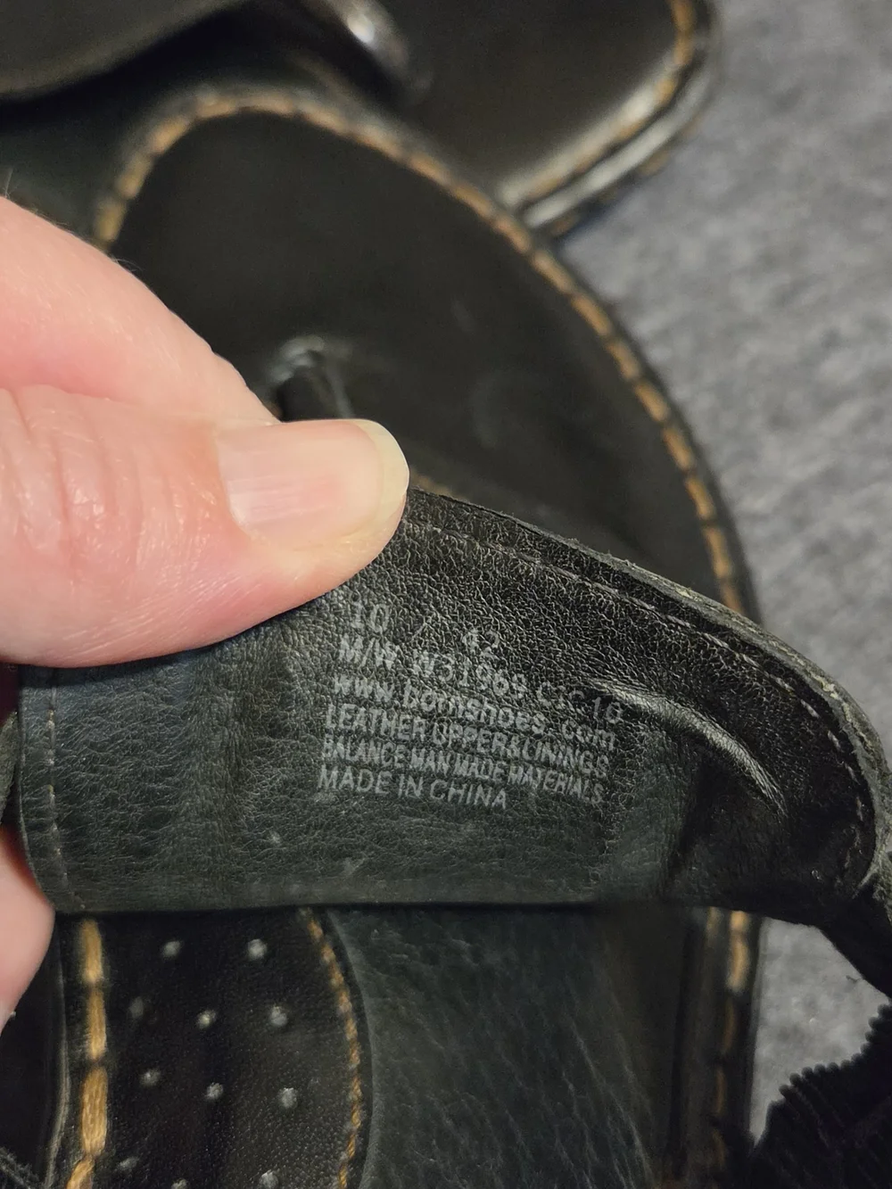 Børn Black Leather Thong Sandals